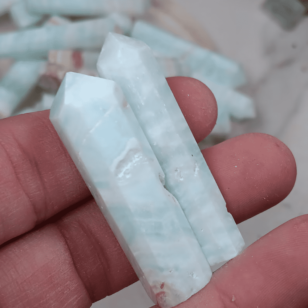 Caribbean calcite crystal small point, blue aragonite pakistan - Image 3