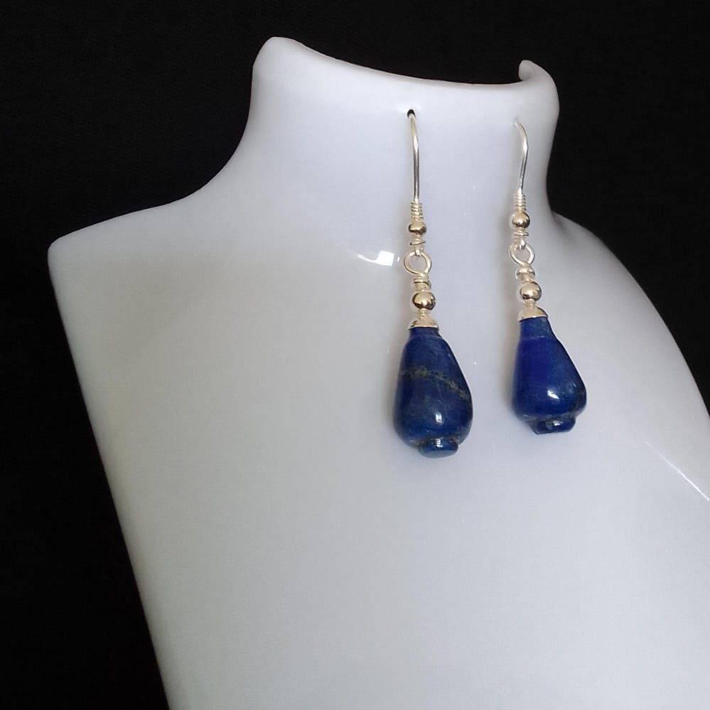 925 Silver earring with Natural handmade Lapis lazuli
